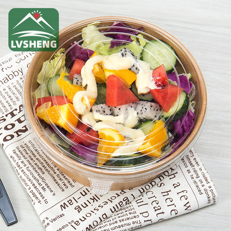 Salata bovlo kun kovrilo por freŝaj salatoj